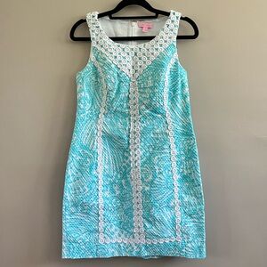 Lilly Pulitzer Macfarland Dress White Blue Beachy Size 4